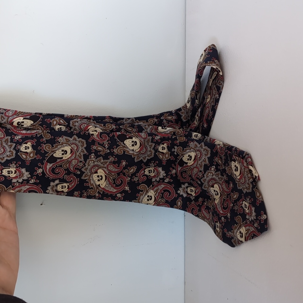 Vintage Mickey Mouse Disney Paisley 100% Silk Tie - Picture 2 of 4